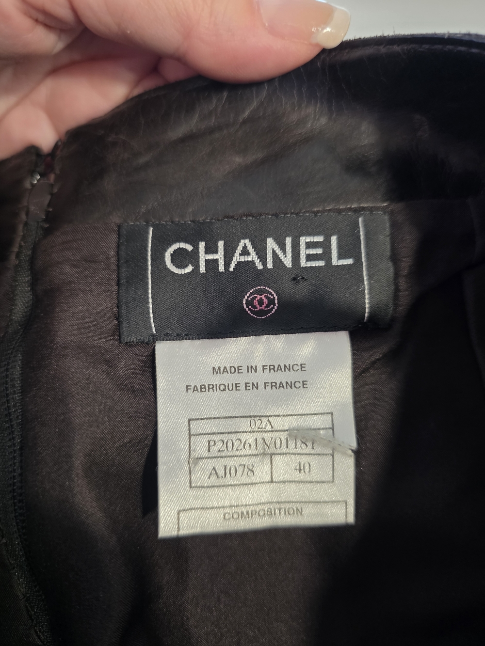 CHANEL Black Mini Skirt with Pink CC Logo Accent